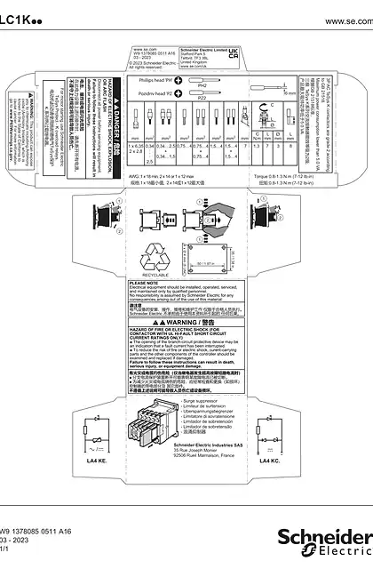 schneider施耐德LC1-K contactor - 说明页